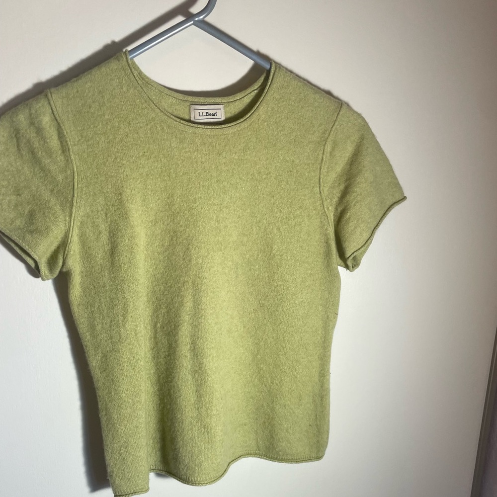 Vintage LL Bean Lime Cashmere Tee
